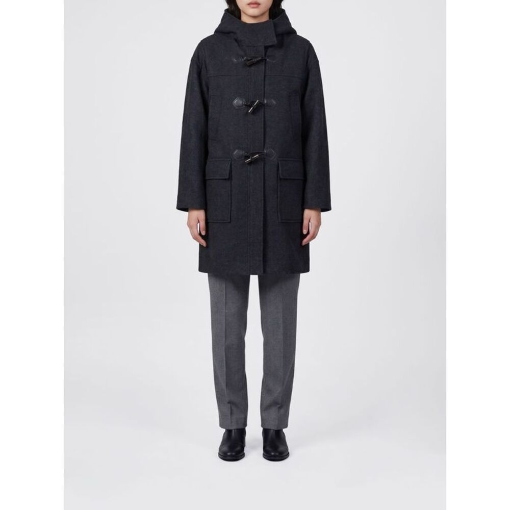 Ganni Women Ganni Long Hooded Wool And Cashmere Blend Duffle Coat